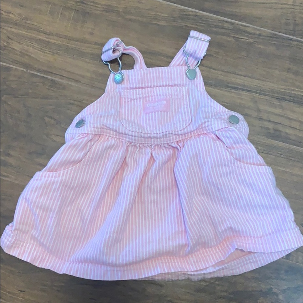 Pink striped OshKosh B’Gosh overall dress